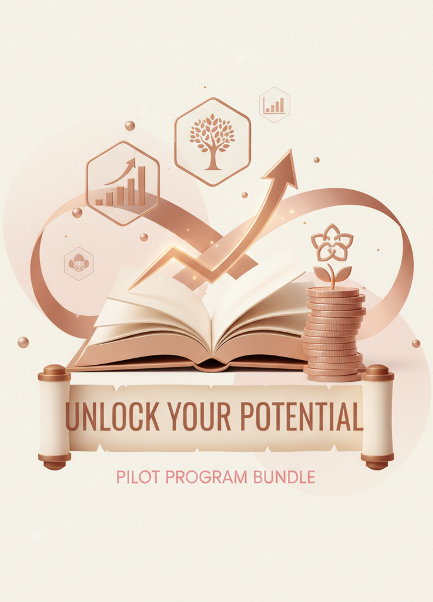unlock your potential pilot program bundle : finance themed with light brown/pink color scheme
